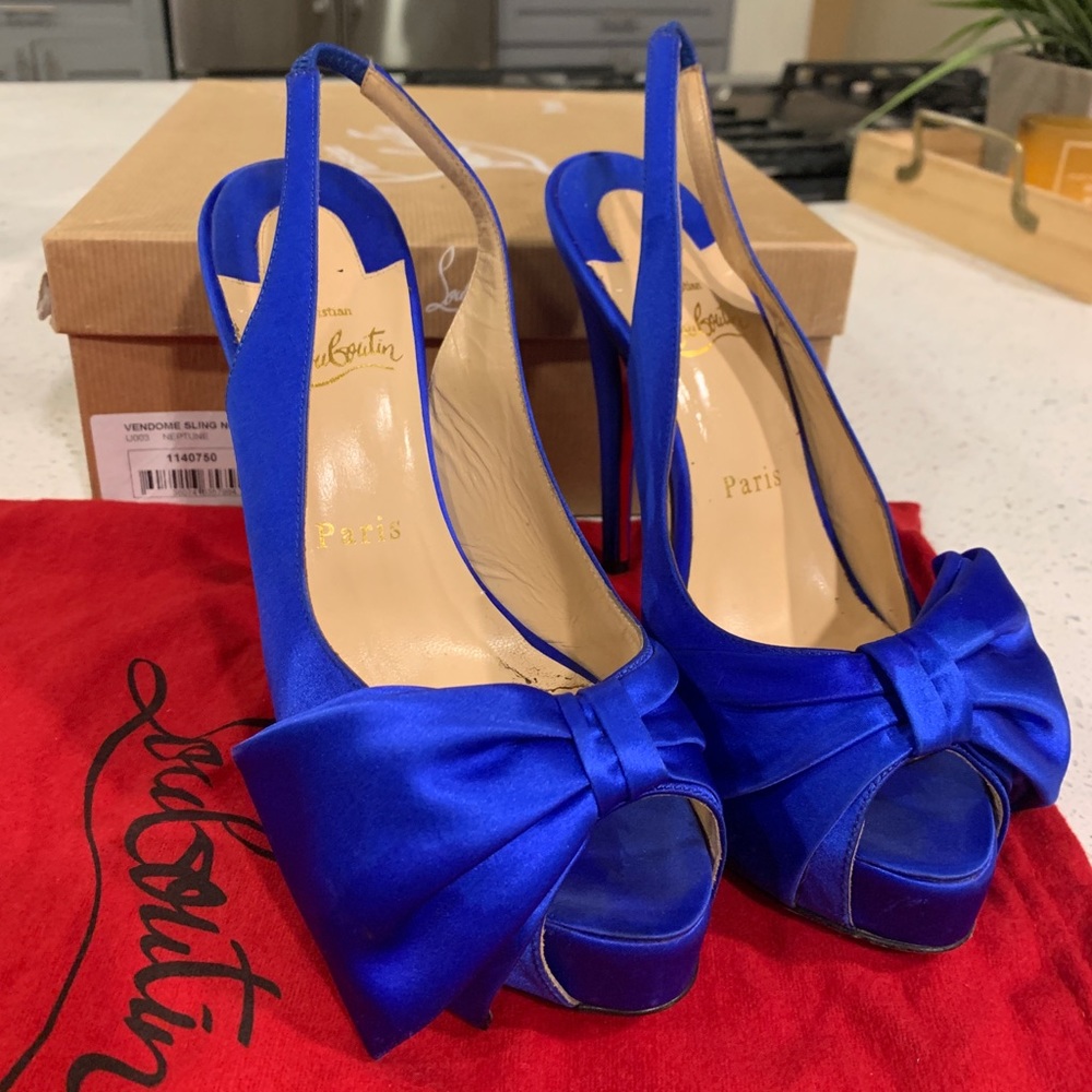 Louboutin Satin Slingback Heels
